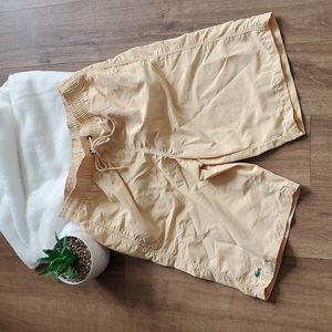 Lacoste Logo Elastic Drawstring Waistband Men's Swim Trunk Shorts - Size 3 (EUC)